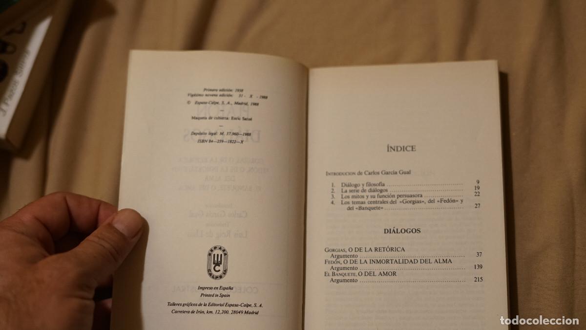 Libros de segunda mano: Plat&oacute;n - Di&aacute;logos - Espasa Calpe 1988 - Foto 2