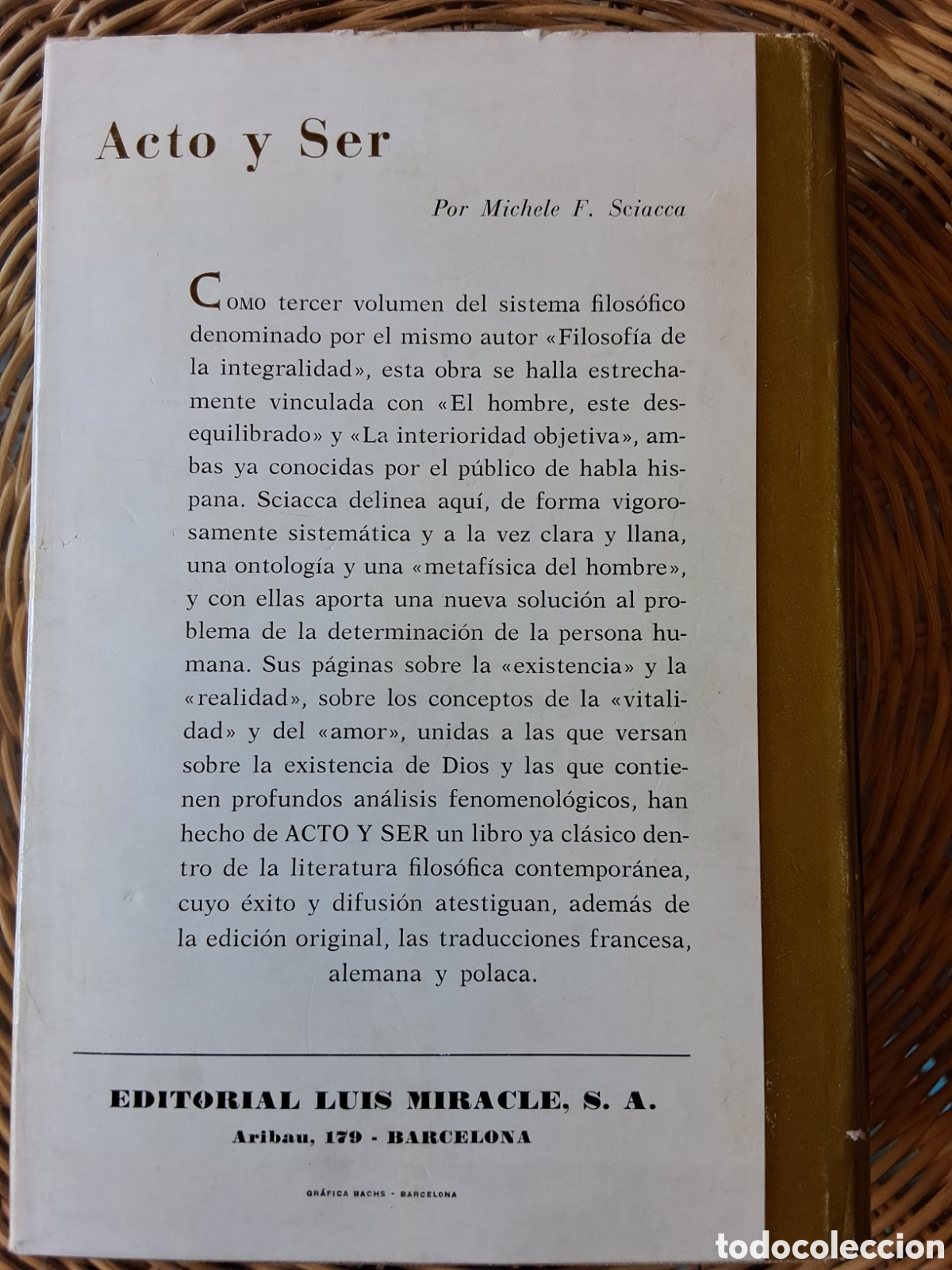Libros de segunda mano: M.F.Sciacca:&rdquo;Muerte E Inmortalidad &rdquo;. - Foto 2