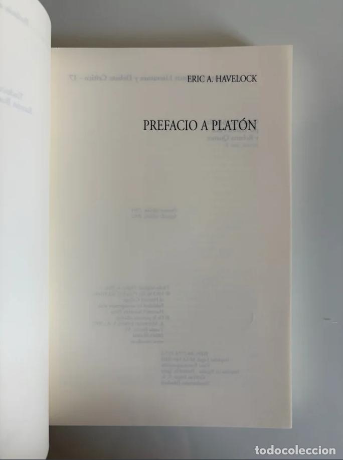 Libros de segunda mano: Havelock, Eric Alfred: Prefacio a Plat&oacute;n - Foto 4