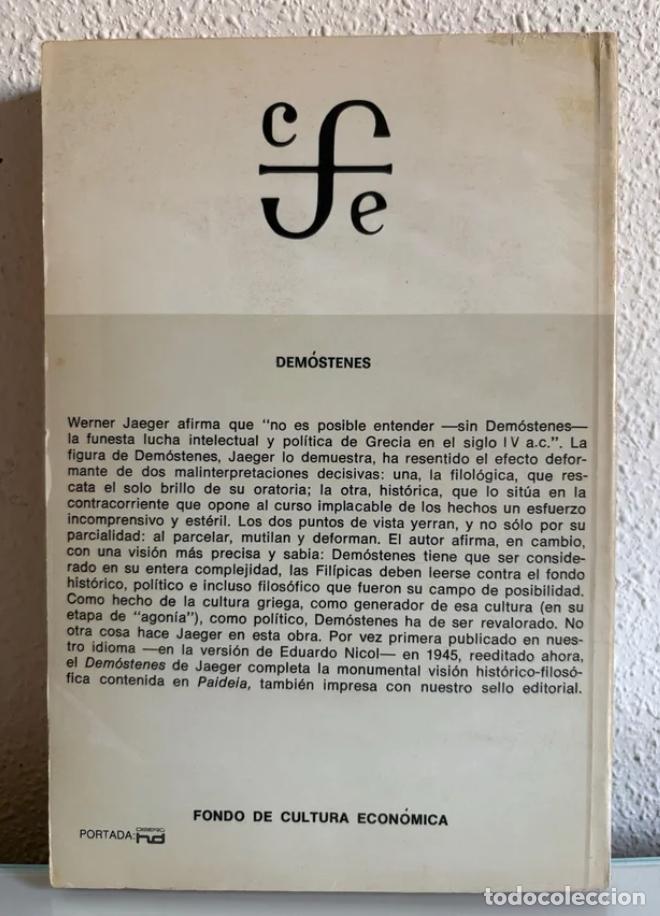 Libros de segunda mano: Jaeger, Werner: Dem&oacute;stenes - Foto 3