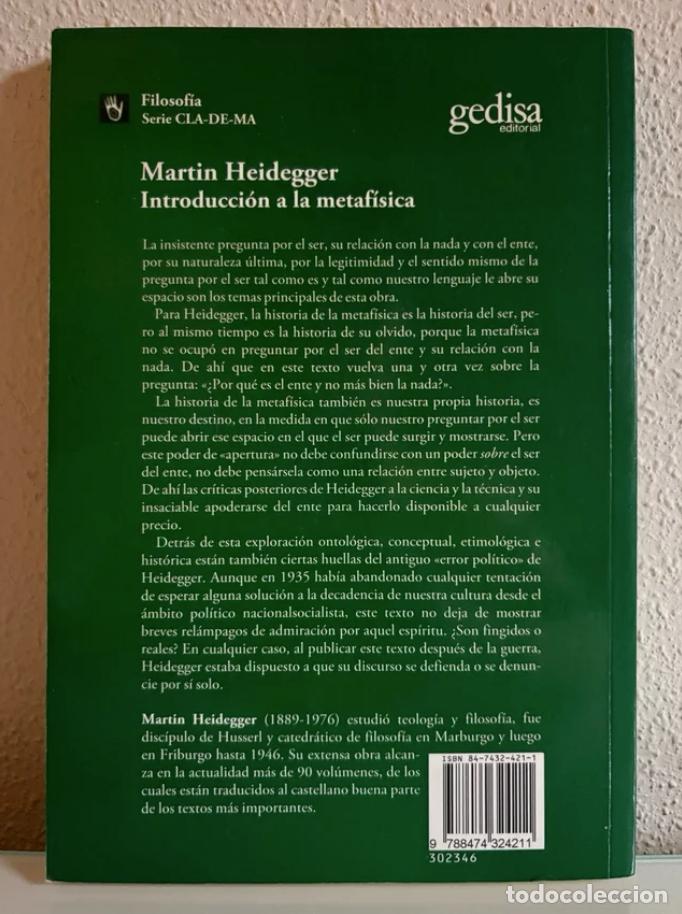 Libros de segunda mano: Heidegger, Martin: Introducci&oacute;n a la metaf&iacute;sica - Foto 3