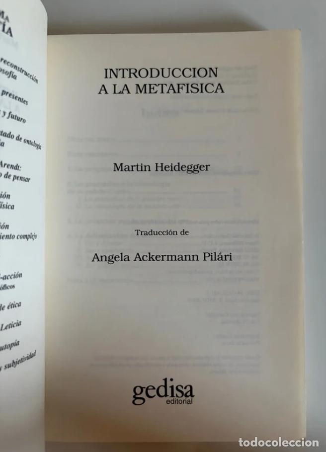 Libros de segunda mano: Heidegger, Martin: Introducci&oacute;n a la metaf&iacute;sica - Foto 4
