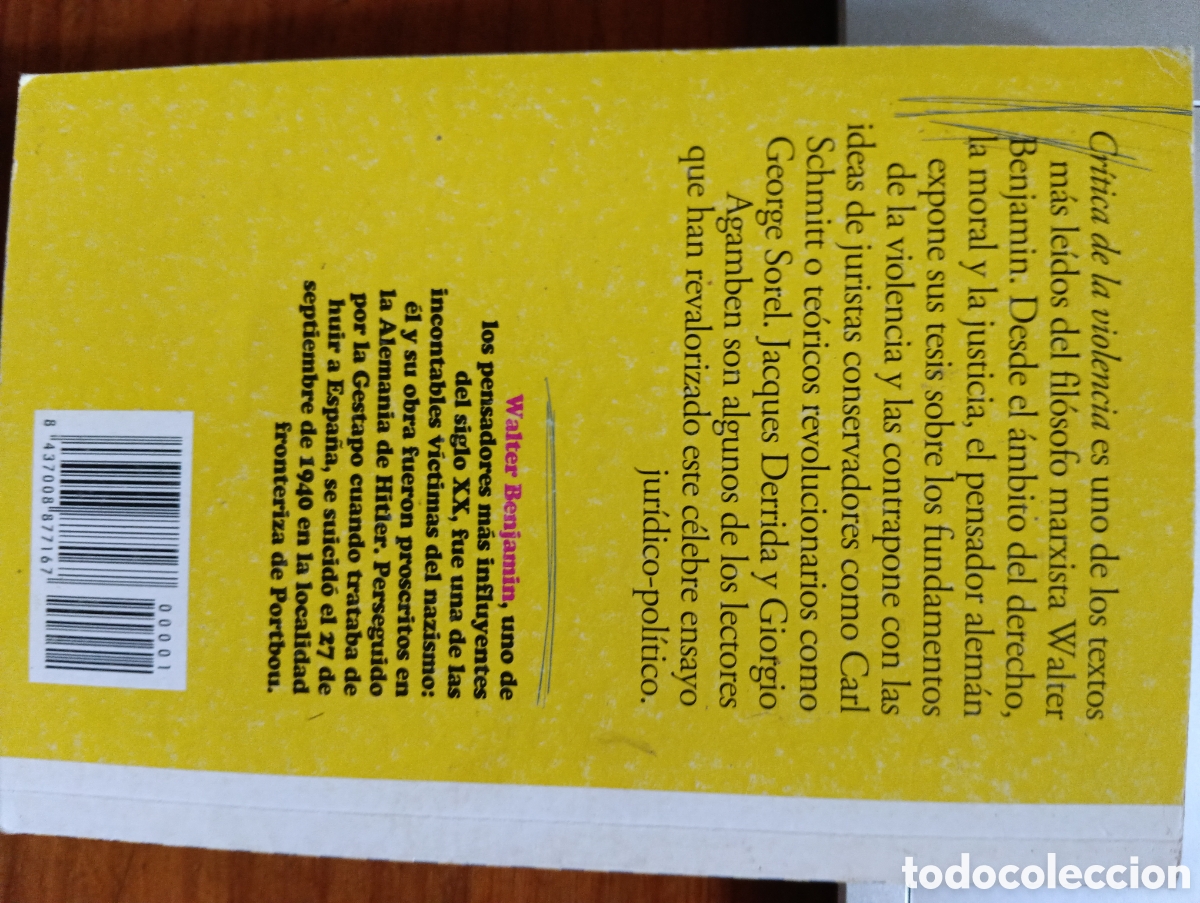 Libros de segunda mano: Cr&iacute;tica de la violencia, Walter Benjamin - Foto 2