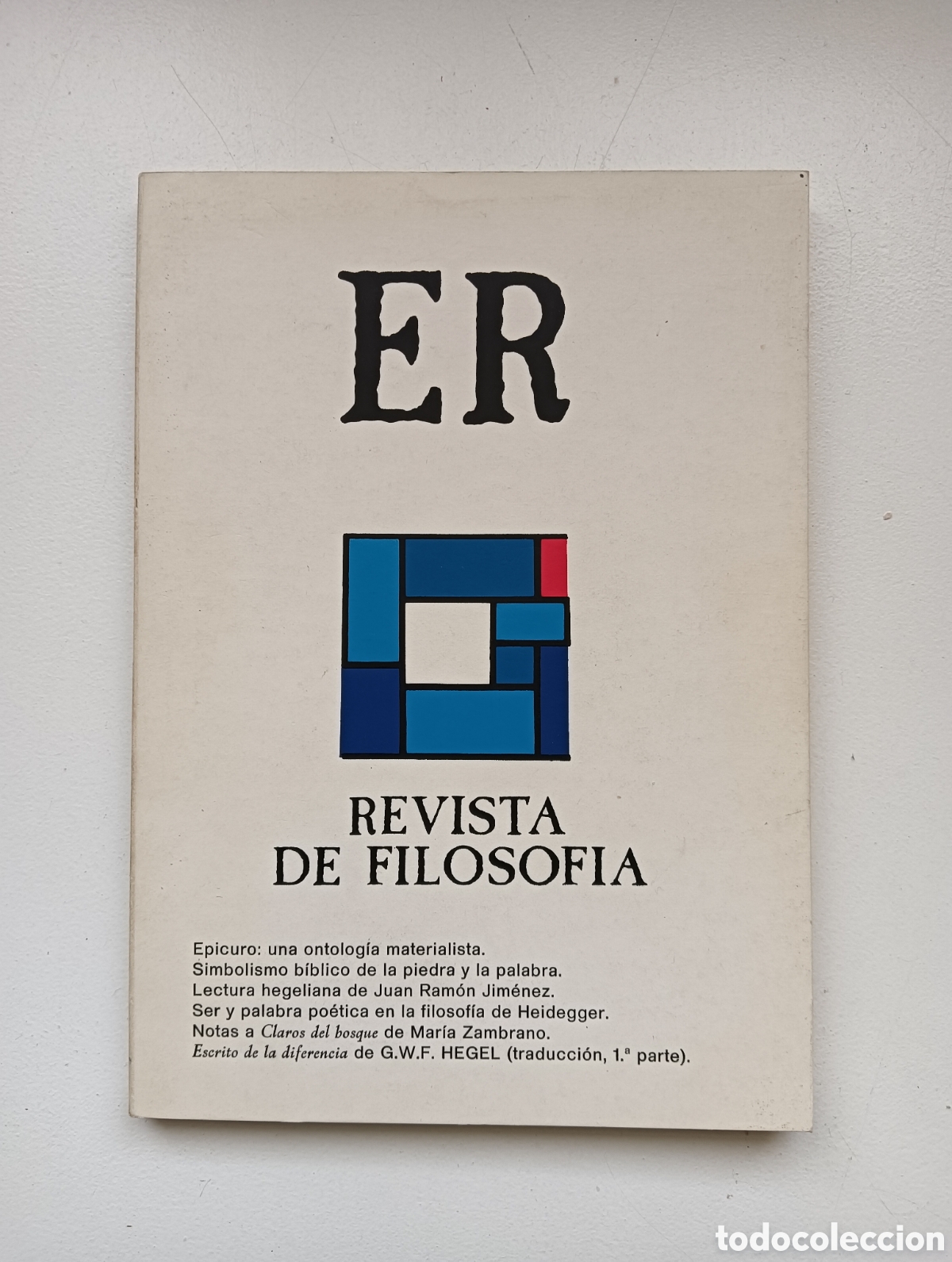 Libros de segunda mano: N⁰ 1 Revista Er m&iacute;tica revista de Filosof&iacute;a editada en Sevilla en