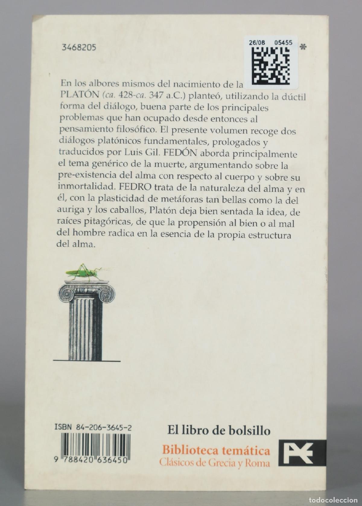Libros de segunda mano: Fed&oacute;n. Fedro - Plat&oacute;n - Alianza Editorial - Foto 2