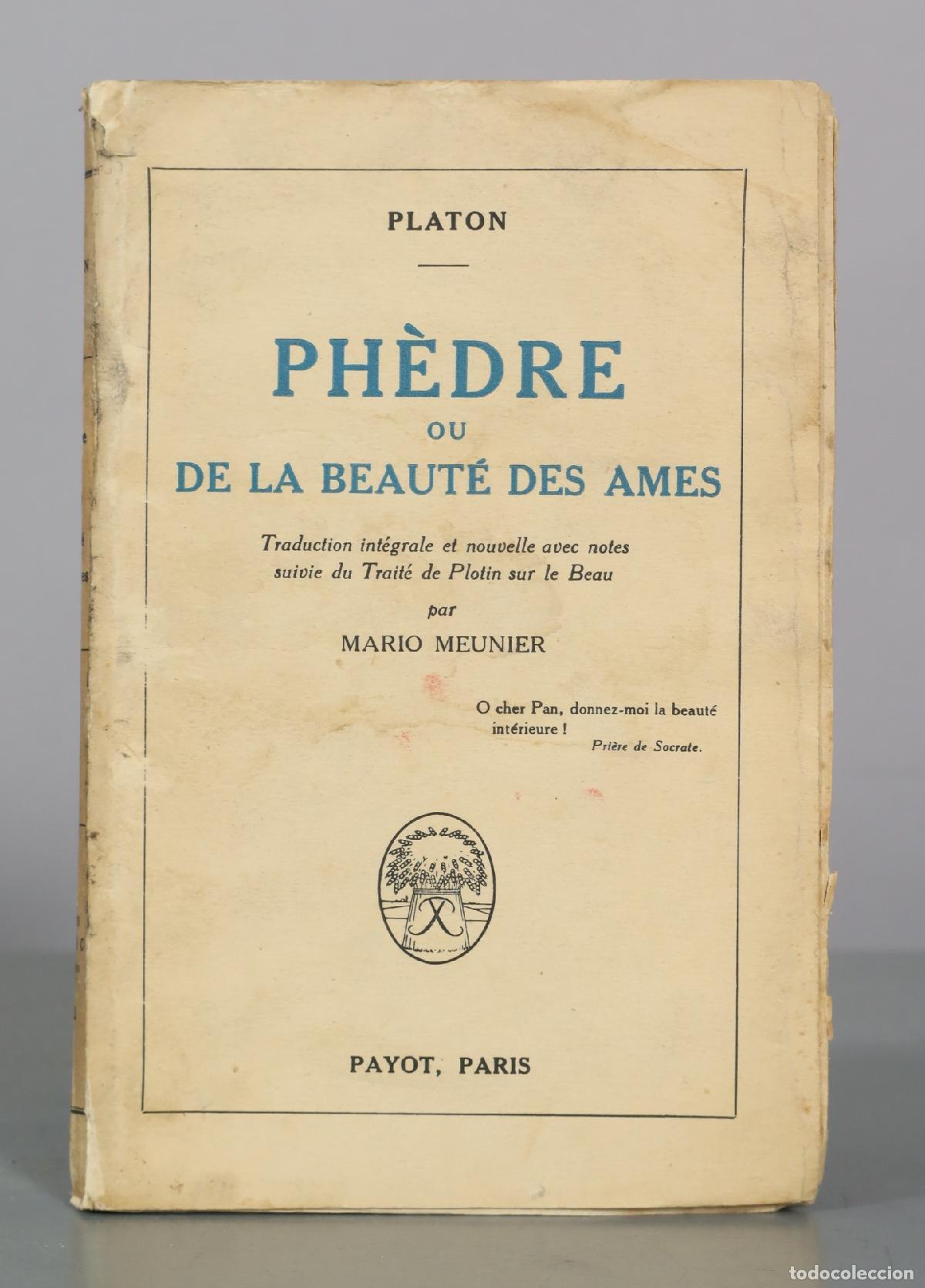 Libros de segunda mano: Ph&egrave;dre ou de la Beaut&eacute; des Ames - Platon - Mario Meunier - Payot