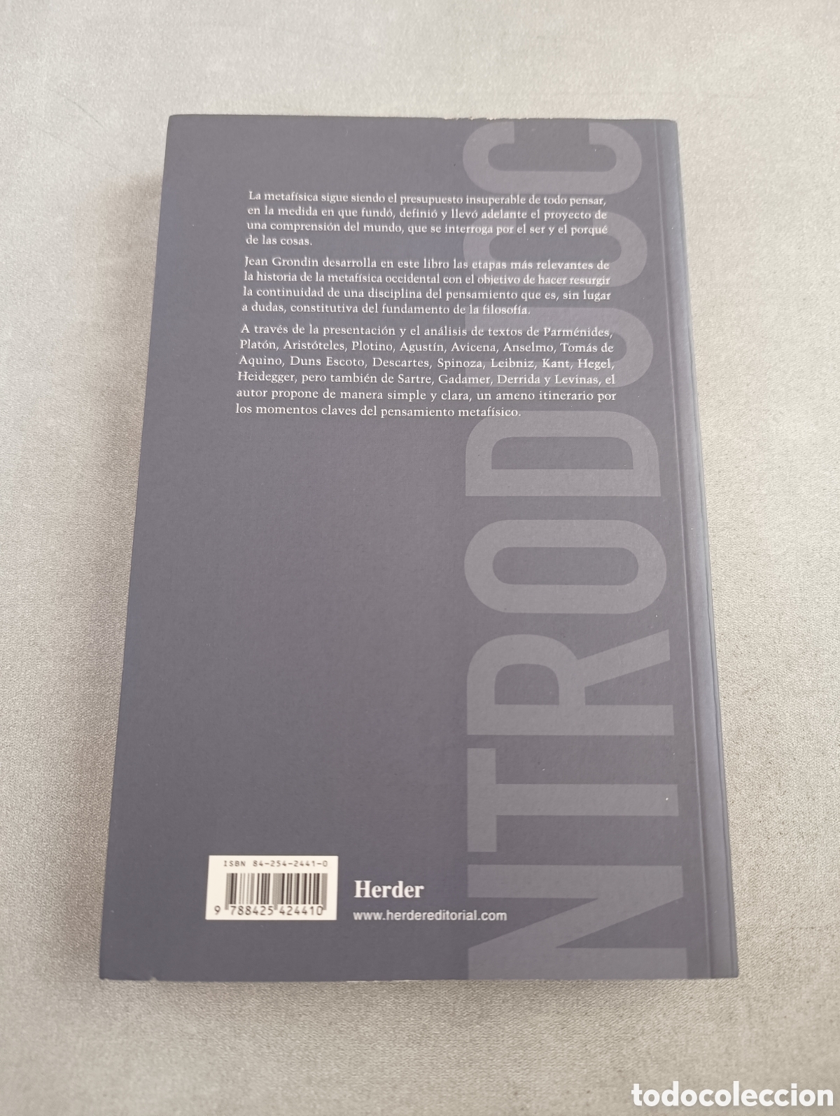 Libros de segunda mano: INTRODUCCI&Oacute;N A LA METAF&Iacute;SICA. JEAN GRONDIN - Foto 4