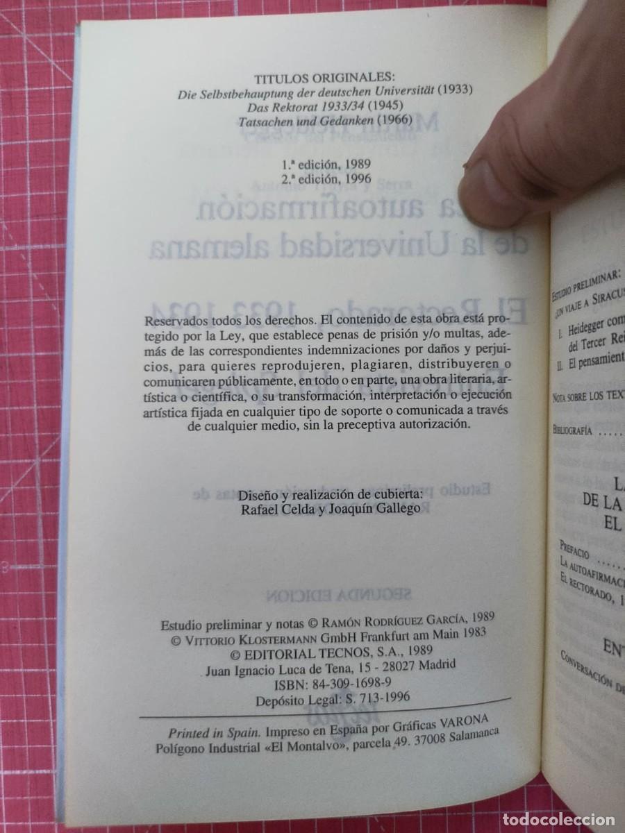 Libros de segunda mano: Lote 5 LIBROS de y sobre Heidegger - Foto 20