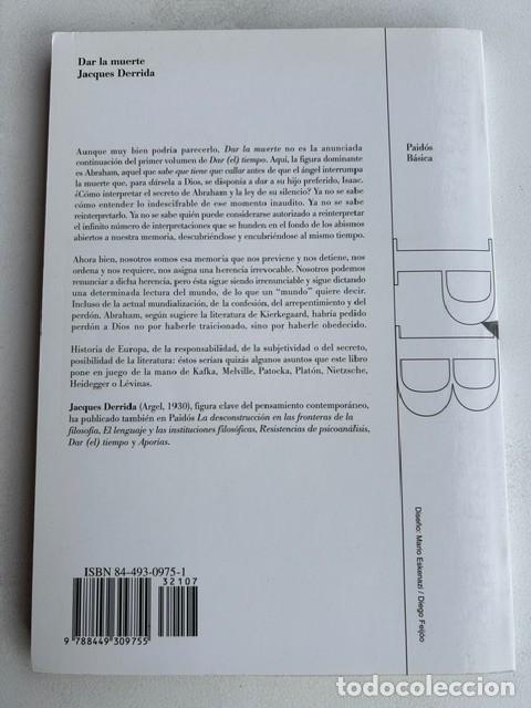 Libros de segunda mano: Dar la muerte -Jacques Derrida- - Foto 2