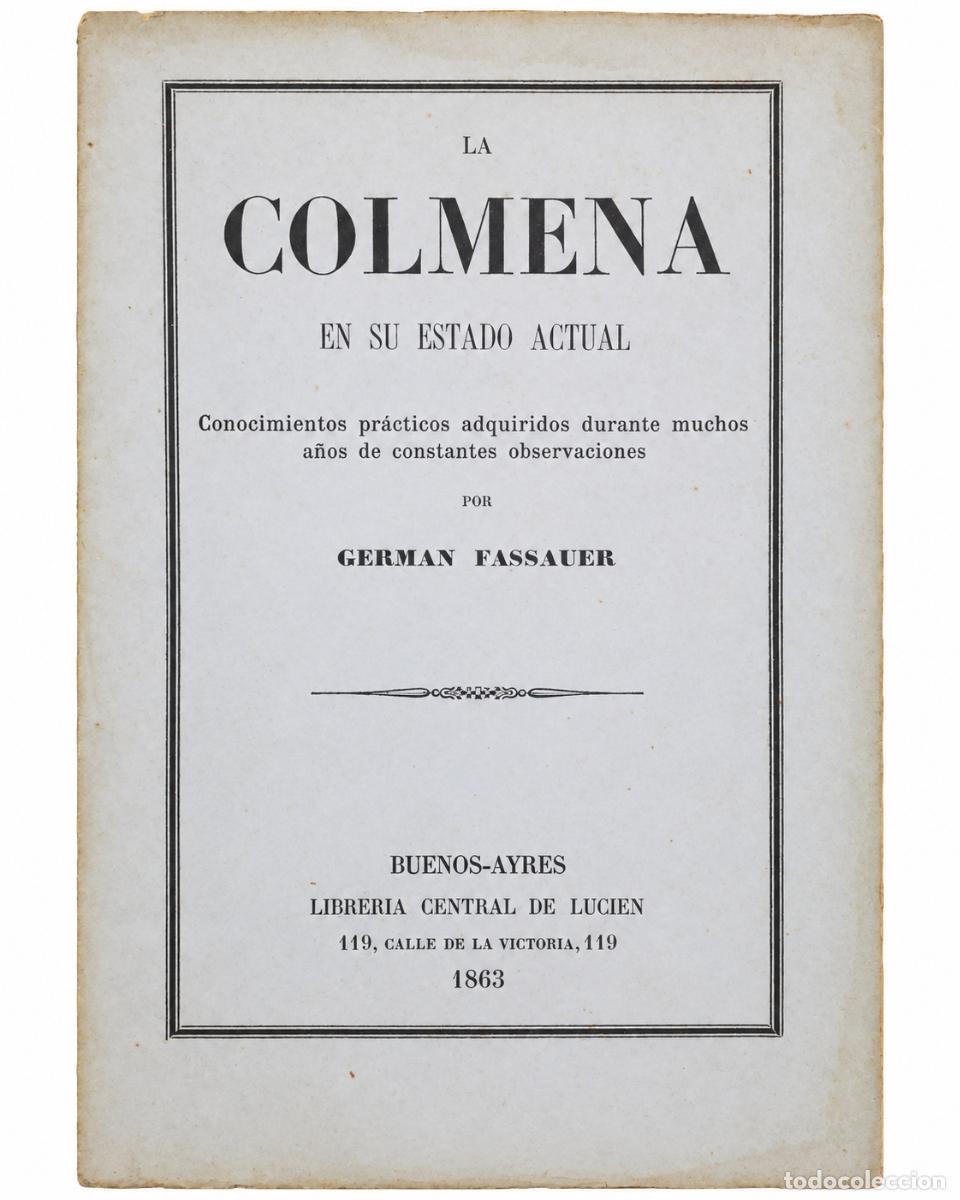 Libros de segunda mano: GERMAN FASSAUER &ndash; LA COLMENA EN SU ESTADO ACTUAL &ndash; LIBRER&Iacute;A CENTRAL DE LUCIEN &ndash; 1863 &ndash; LM