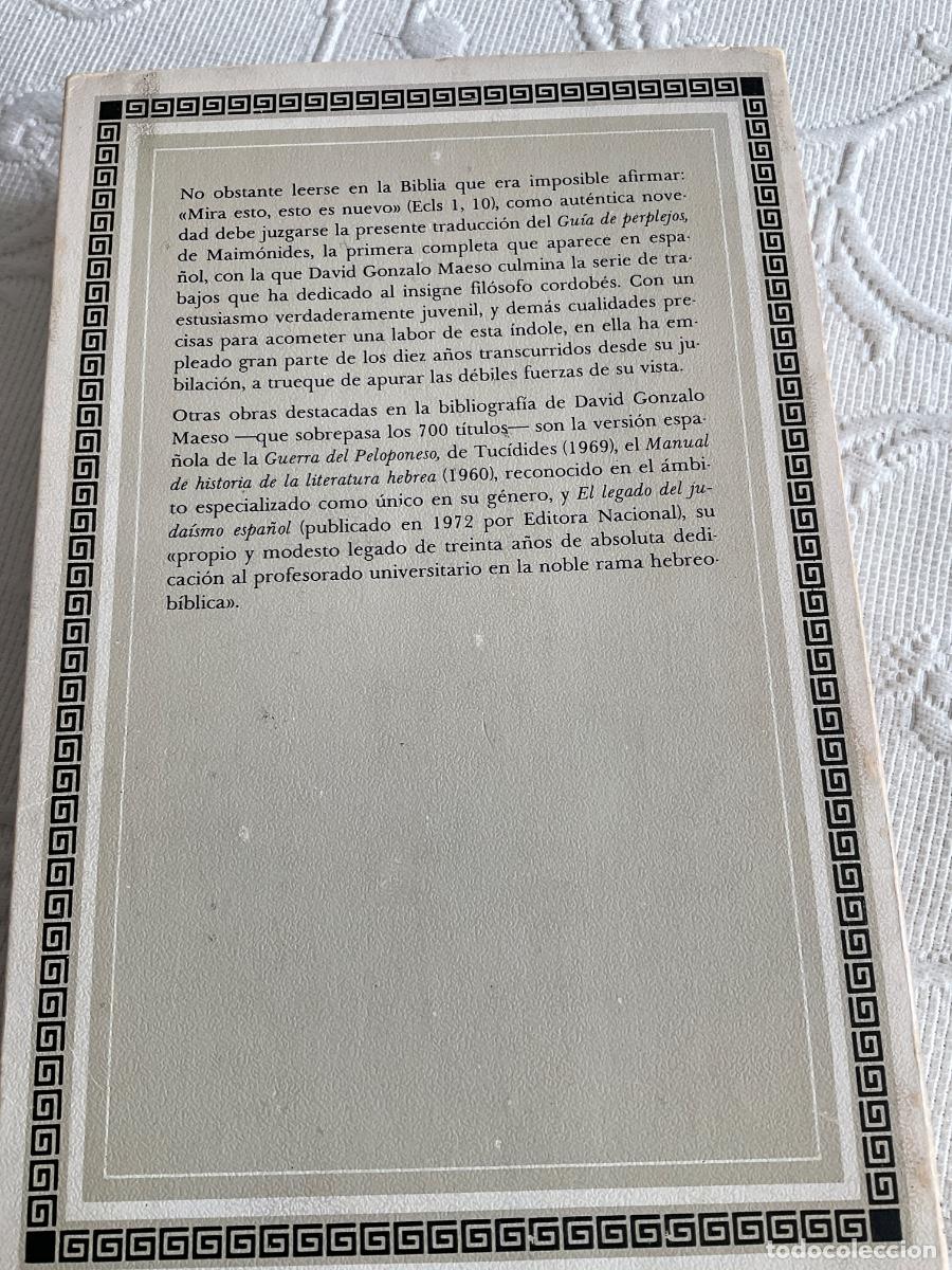 Libros de segunda mano: Gu&iacute;a de perplejos de Maimonides - Foto 2
