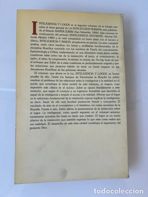Libros de segunda mano: Inteligencia y logos -Xavier Zubiri- - Foto 2