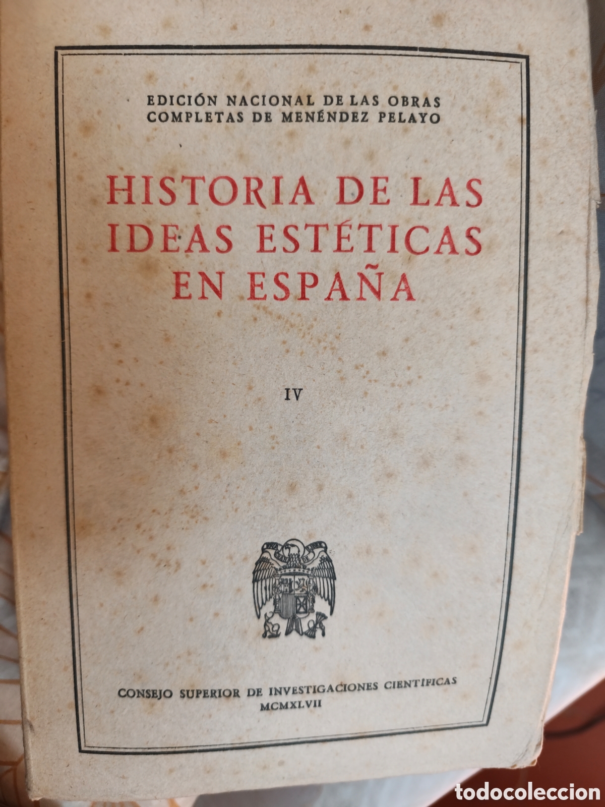 Libros de segunda mano: Historia de las ideas est&eacute;ticas de Men&eacute;ndez Pelayo obras completas