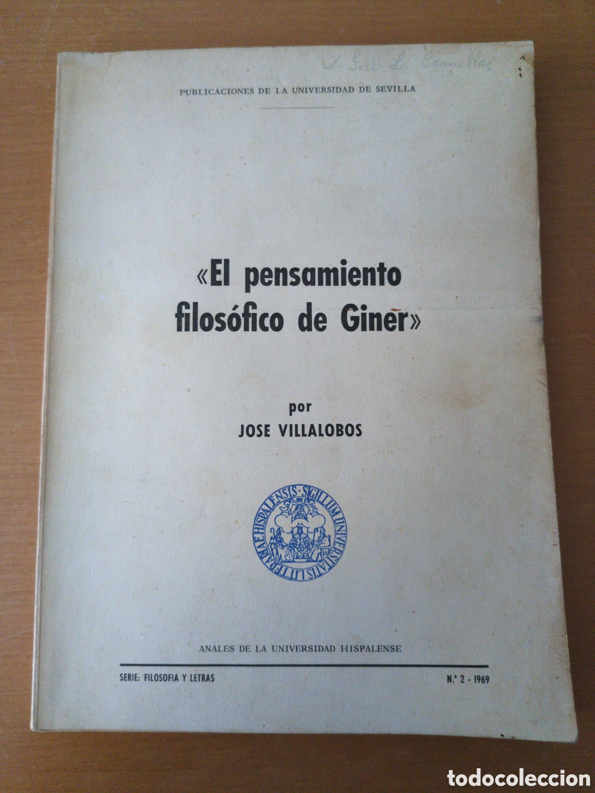 Libros de segunda mano: El pensamiento filos&oacute;fico de Giner. J. Villalobos