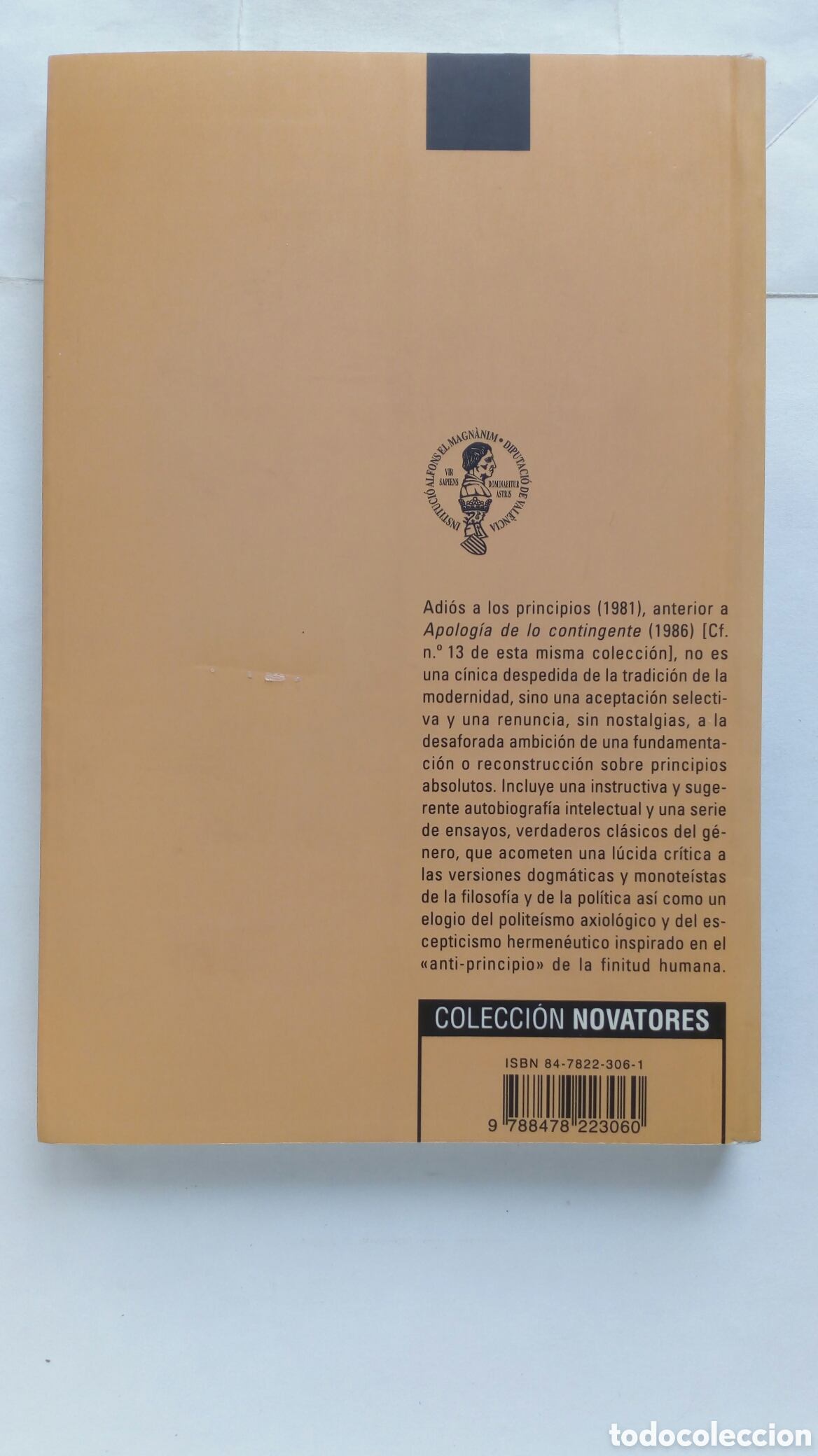 Libros de segunda mano: Adi&oacute;s a los principios. Odo Marquard. - Foto 2