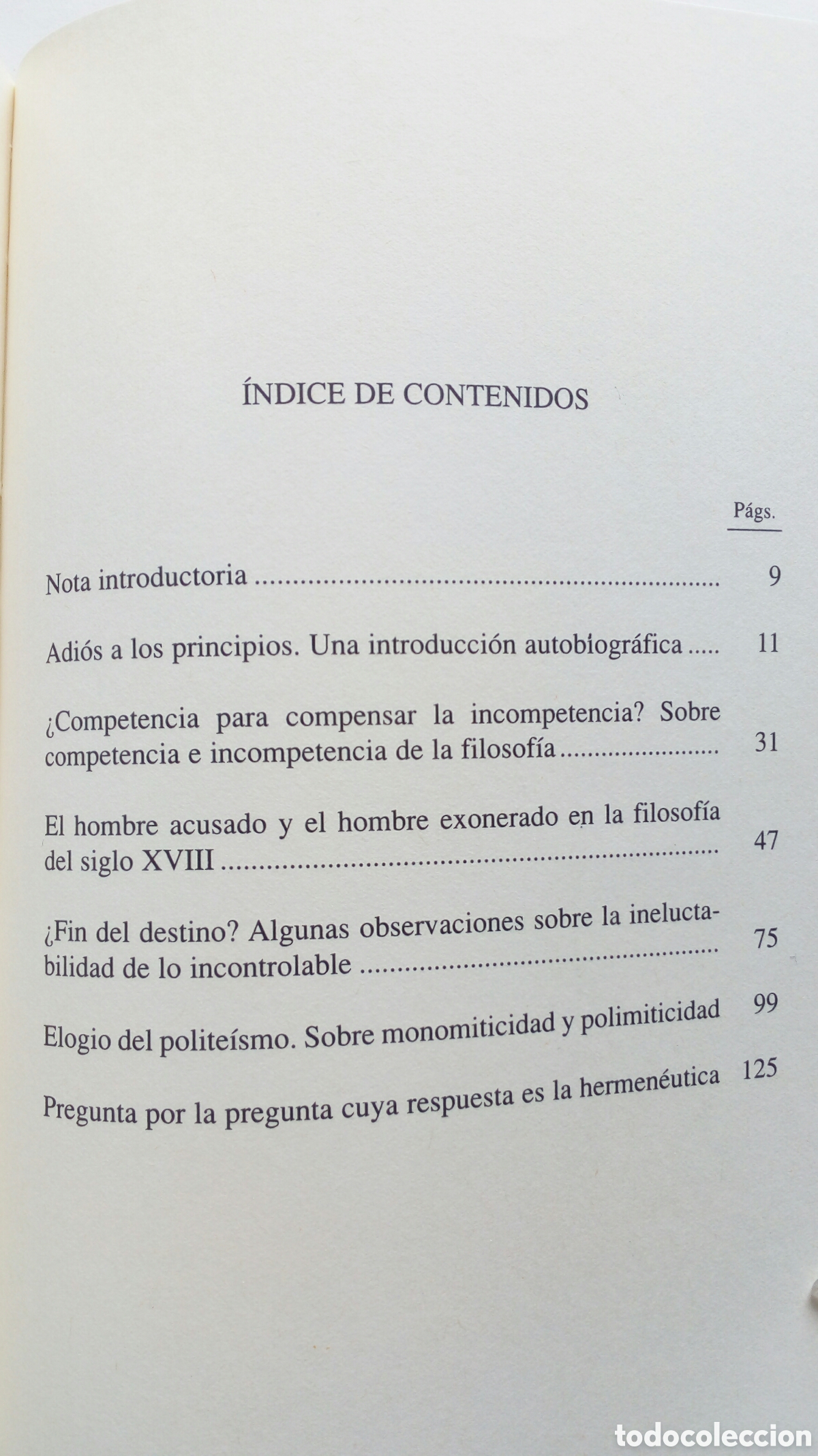 Libros de segunda mano: Adi&oacute;s a los principios. Odo Marquard. - Foto 4