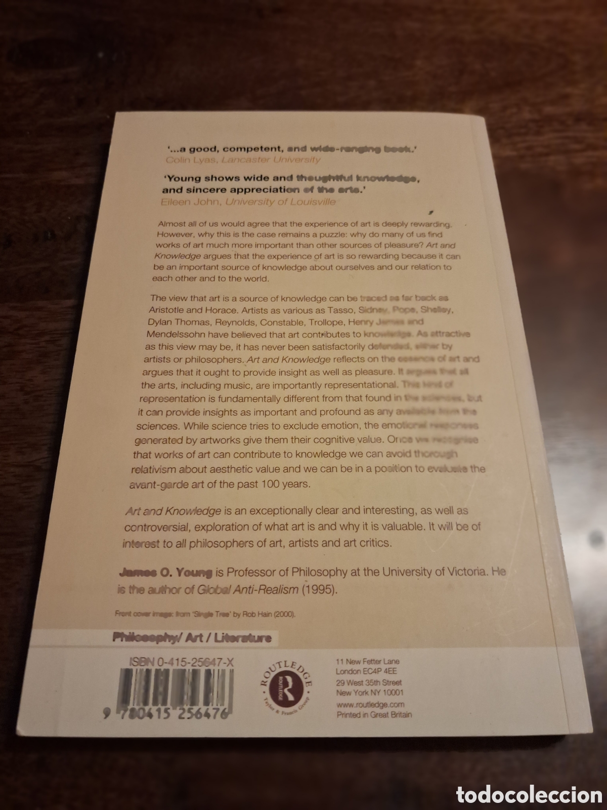 Libros de segunda mano: Art and Knowledge, James O. Young - Foto 2