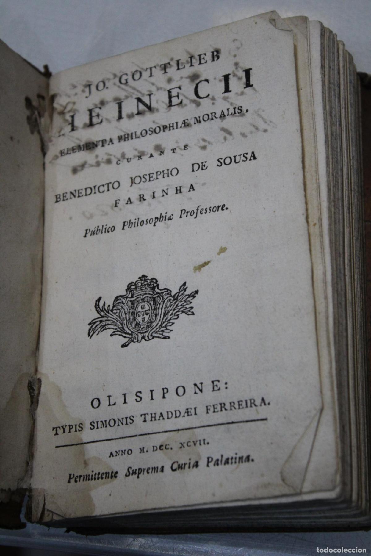 Libros de segunda mano: Elementa philosophiae moralis. - Heinecii, Jo. Gottlier.