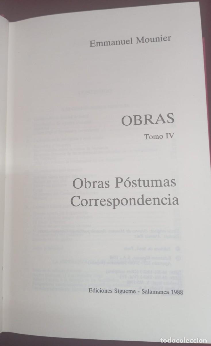 Libros de segunda mano: OBRAS COMPLETAS DE E. MOUNIER, TOMO IV - Foto 2