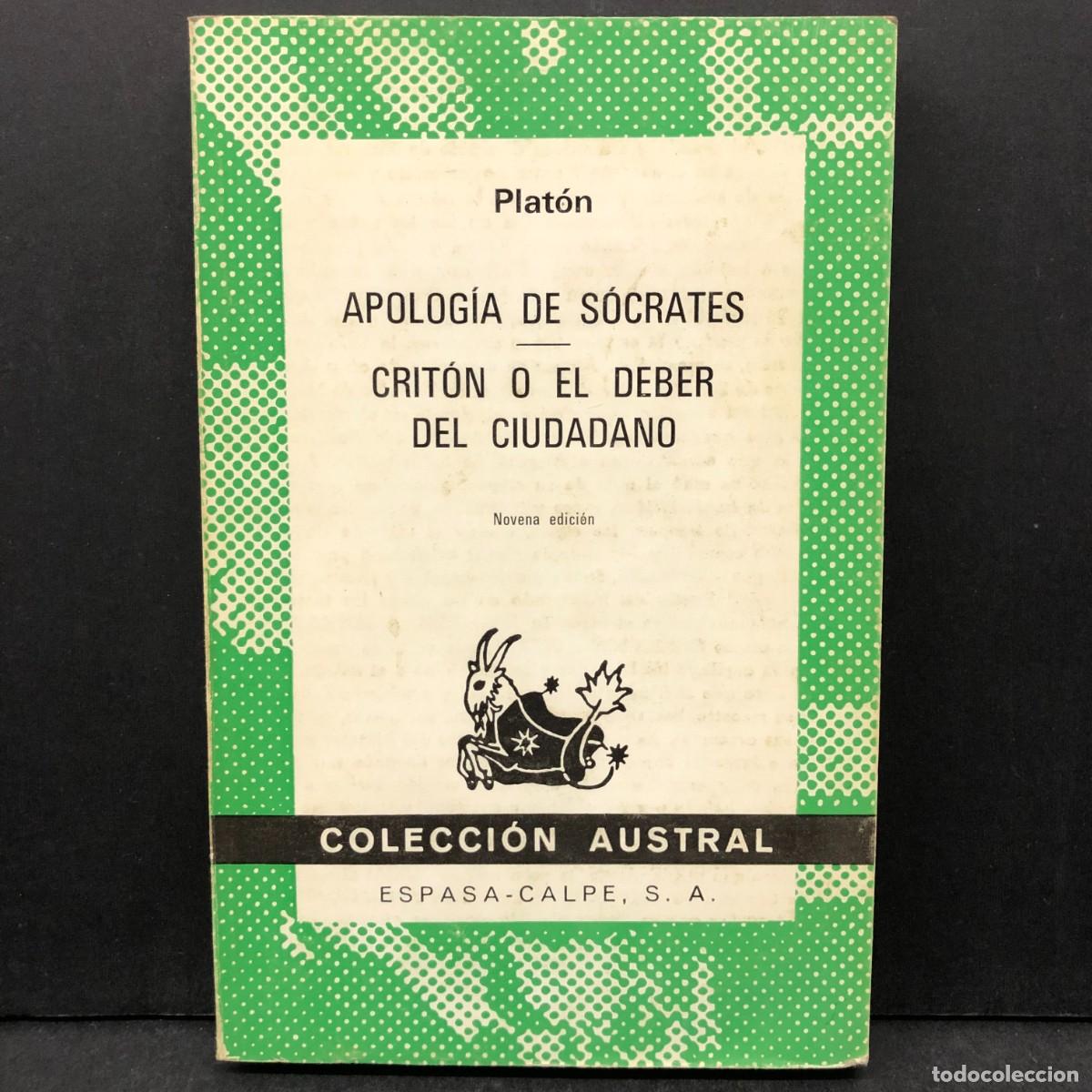 Libros de segunda mano: PLAT&Oacute;N - APOLOG&Iacute;A DE S&Oacute;CRATES, CRIT&Oacute;N O EL DEBER DEL CIUDADANO - ESPASA-CALPE / 1046