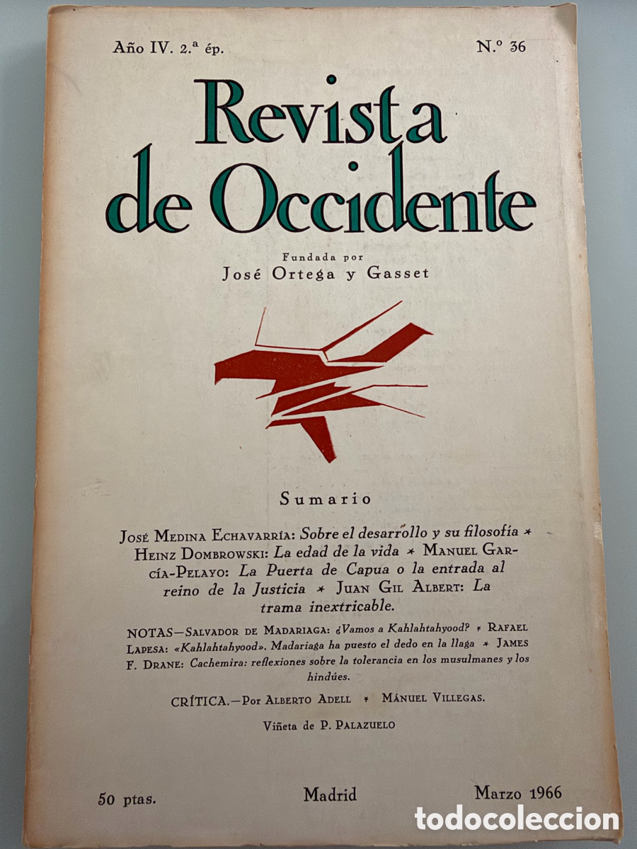 Libros de segunda mano: Revista de occidente. N&uacute;mero 36. 1966.