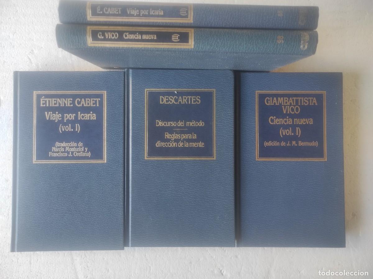 Libros de segunda mano: lote 5 libros filosof&iacute;a ORBIS , CABET, VICO, DESCARTES , los de la foto BUEN ESTADO