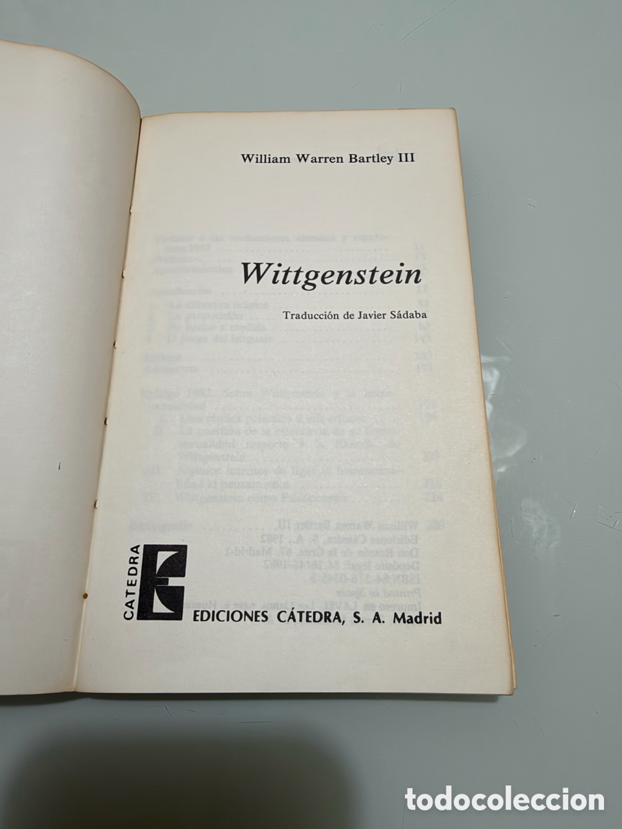 Libros de segunda mano: Wittgenstein. William Warren Bartley III. Ediciones C&aacute;tedra 1982 - Foto 2