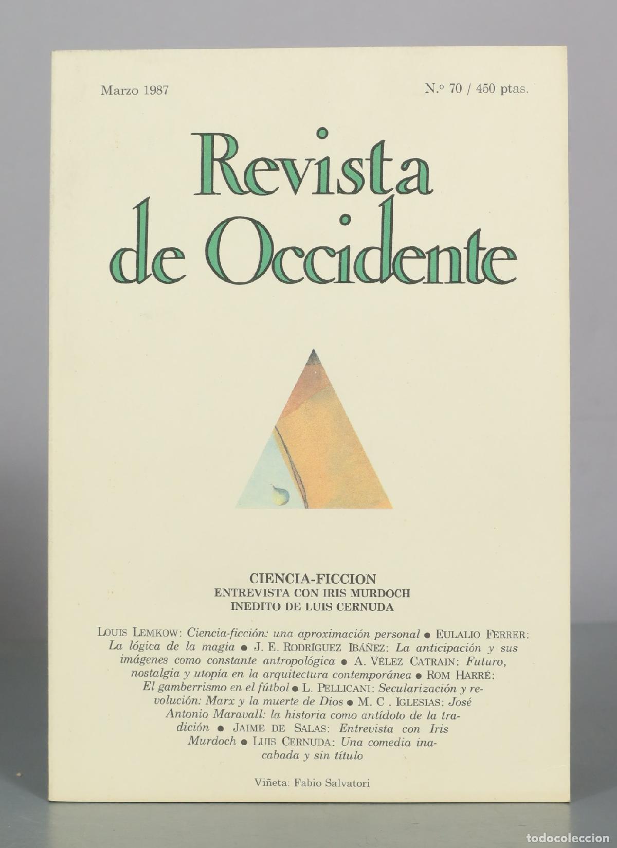 Libros de segunda mano: Revista de Occidente - N. 70. CIENCIA-FICCION ENTREVISTA CON IRIS MURDOCH INEDITO DE LUIS CERNUDA