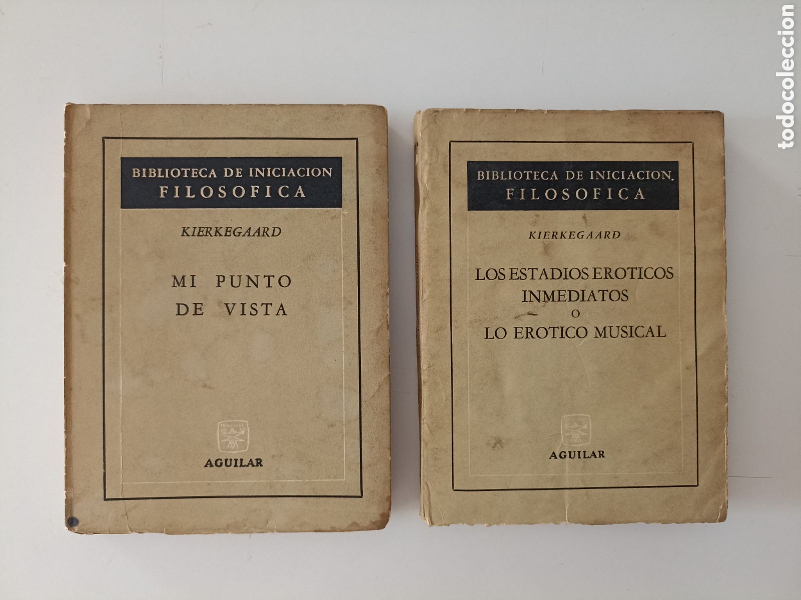 Libri di seconda mano: Lote 2 x Soren Kierkegaard - Mi punto de vista + Los estadios er&oacute;ticos inmediatos (Aguilar, 1966-67)