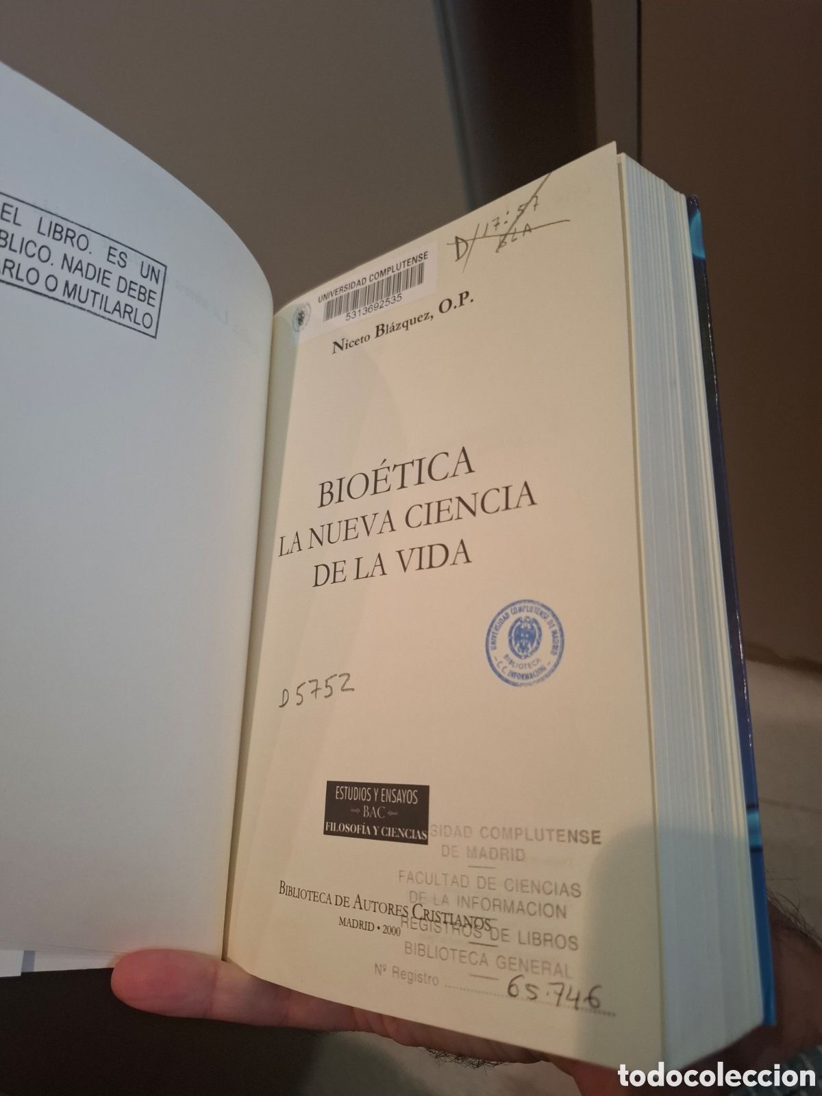 Libros de segunda mano: Libro: Bio&eacute;tica. La nueva ciencia de la vida - Foto 4