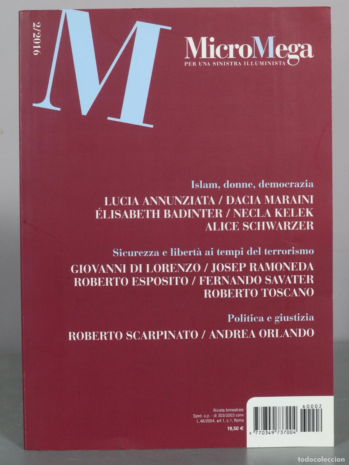 Libros de segunda mano: MicroMega - Per una sinistra illuminista 2/2016