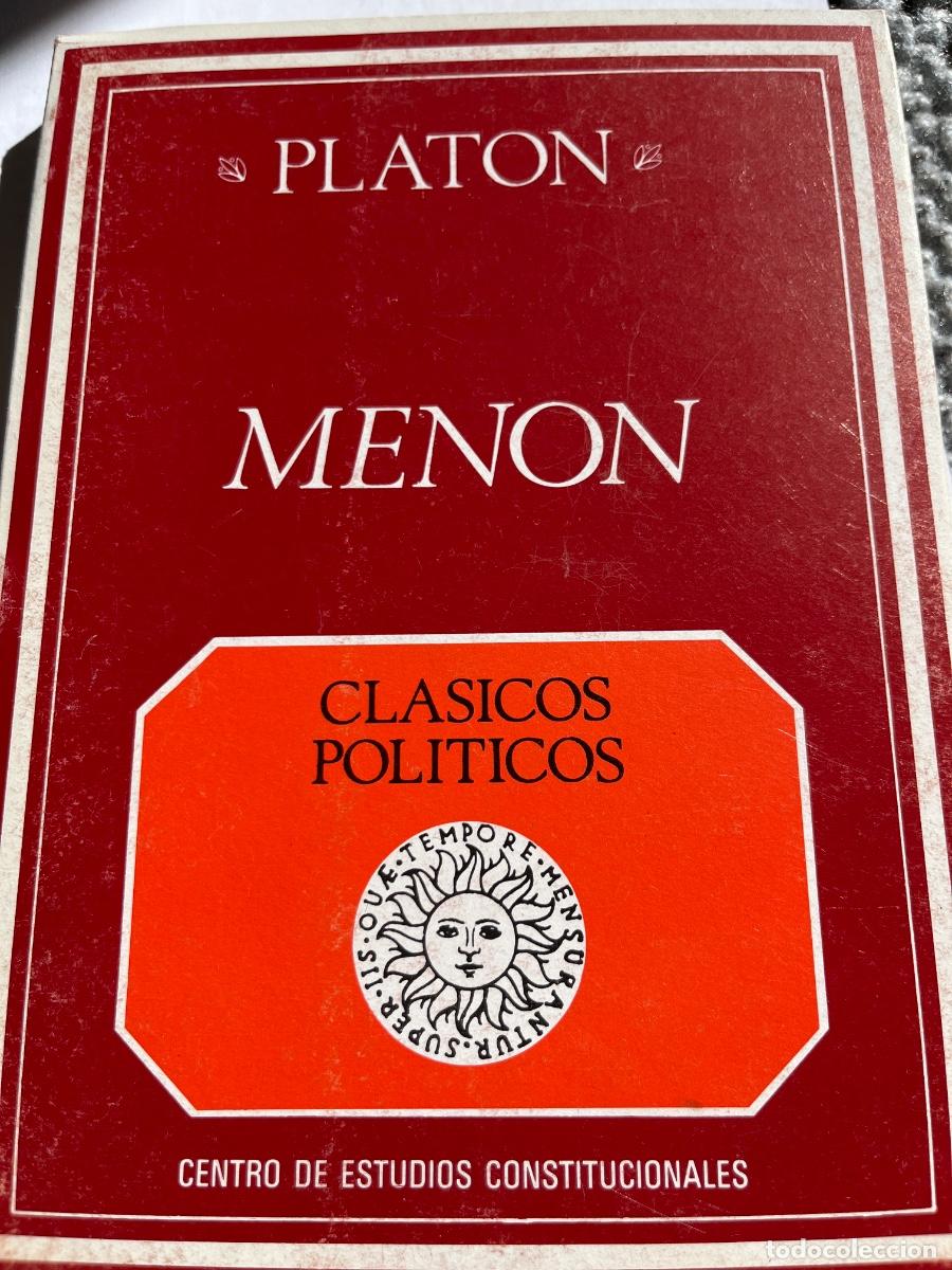 Libros de segunda mano: Plat&oacute;n Menon Ed. biling&uuml;e de Ruiz de Elvira CLASICOS POLITICOS, 1986
