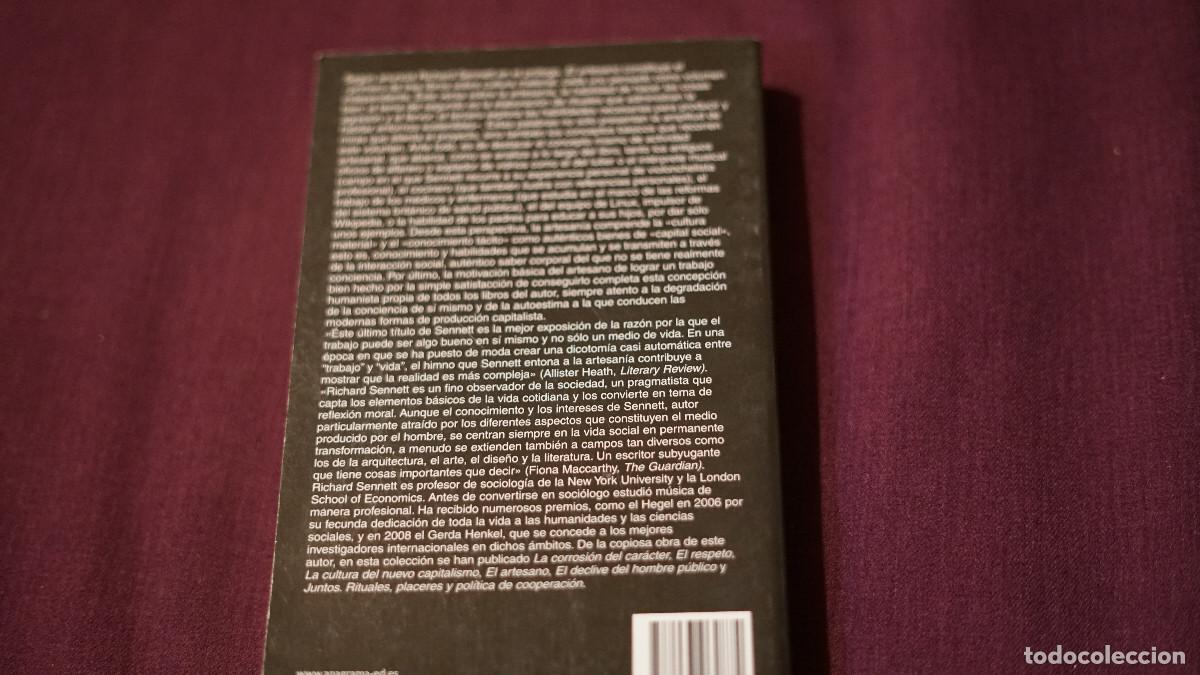 Libros de segunda mano: Richard Sennett - El artesano - Anagrama 2009 - Foto 5