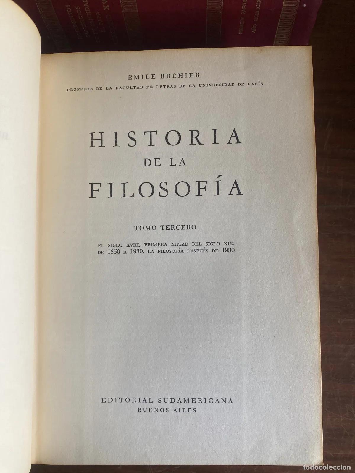 Livres d'occasion: emile Brehier - HISTORIA DE LA FILOSOFiA