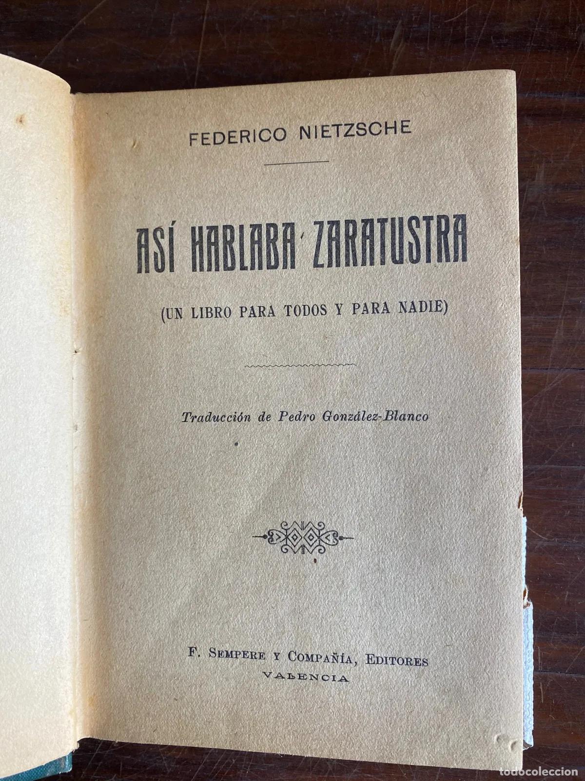Second hand books: Friedrich Nietzsche - ASi HABLABA ZARATUSTRA