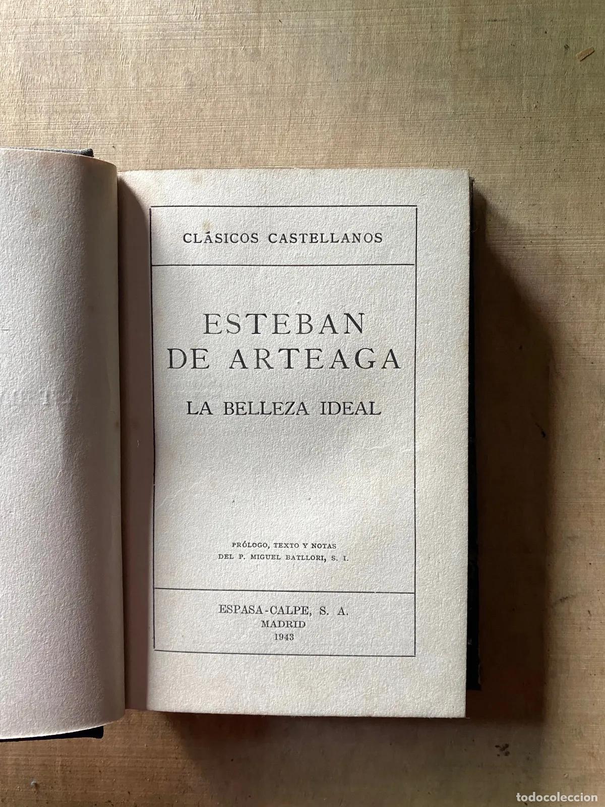 Libros de segunda mano: Esteban de Arteaga - La belleza ideal