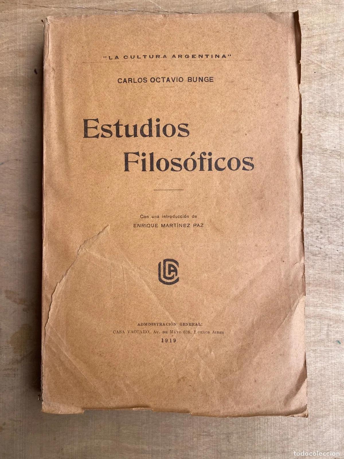 Libros de segunda mano: Carlos Octavio Bunge - Estudios filosoficos