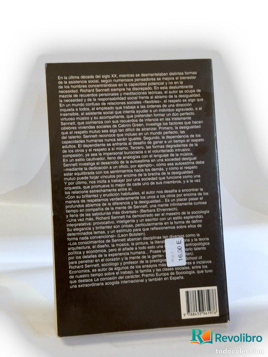 Libros de segunda mano: El respeto - 1&ordf; edici&oacute;n - Richard Sennett - Foto 2
