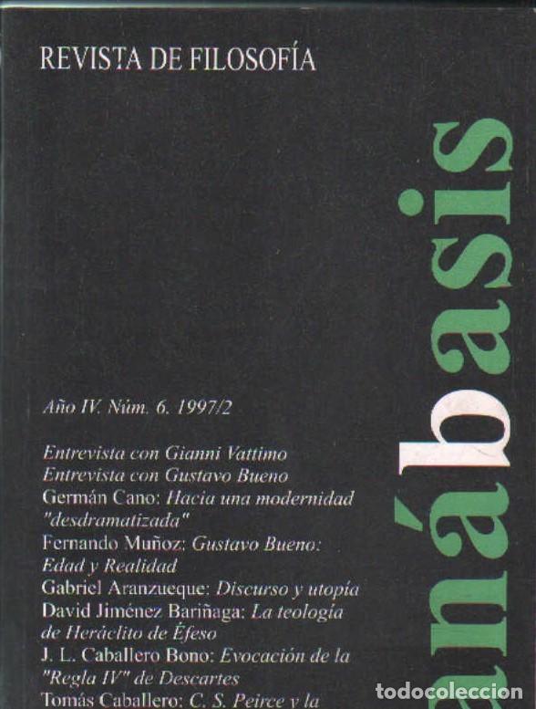 Libros de segunda mano: REVISTA FILOS&Oacute;FICA AN&Aacute;BASIS. A&Ntilde;O IV, NUM. 6. A-FIL-1334