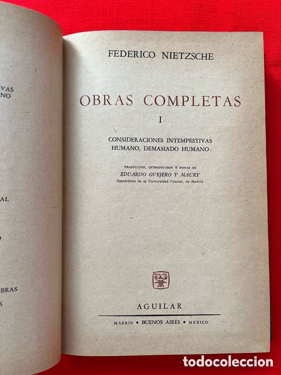 Libros de segunda mano: Libro Nietzsche - Consideraciones intempestivas. Humano demasiado humano
