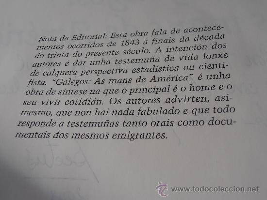 Libros de segunda mano: GALEGOS . AS MANS DE AM&Eacute;RICA - Foto 4