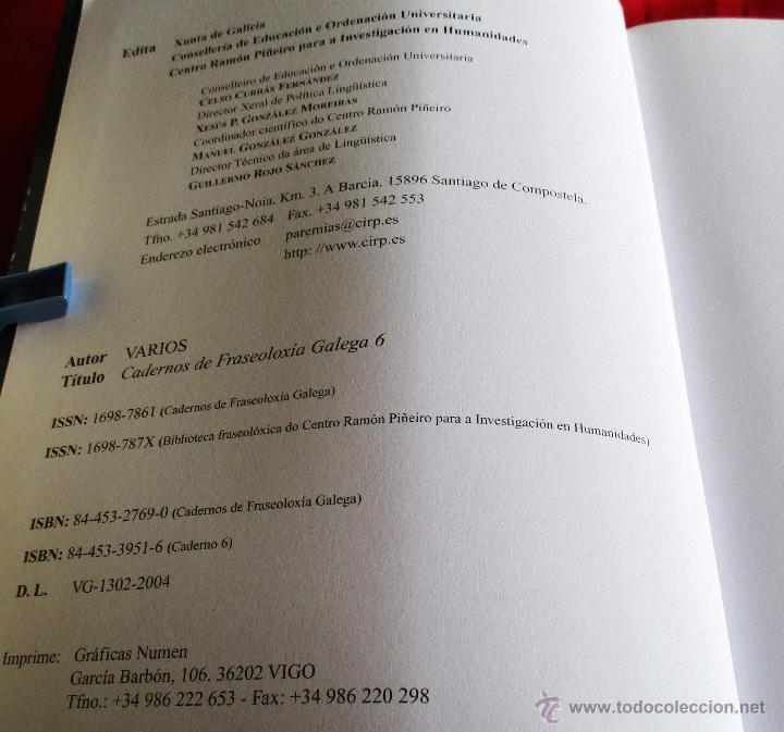 Libros de segunda mano: CADERNOS DE FRASEOLOXIA GALEGA, 6 - Foto 3
