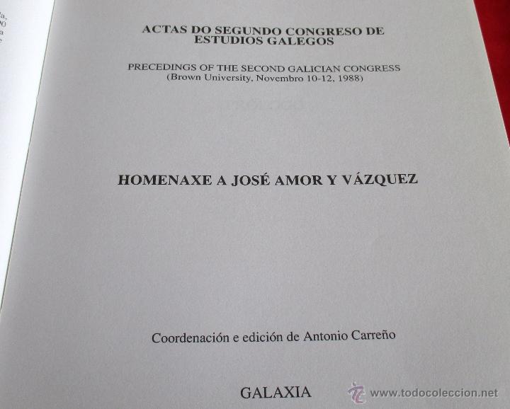 Libros de segunda mano: ACTAS DO SEGUNDO CONGRESO DE ESTUDIOS GALEGOS - Foto 4