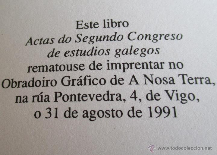 Libros de segunda mano: ACTAS DO SEGUNDO CONGRESO DE ESTUDIOS GALEGOS - Foto 5