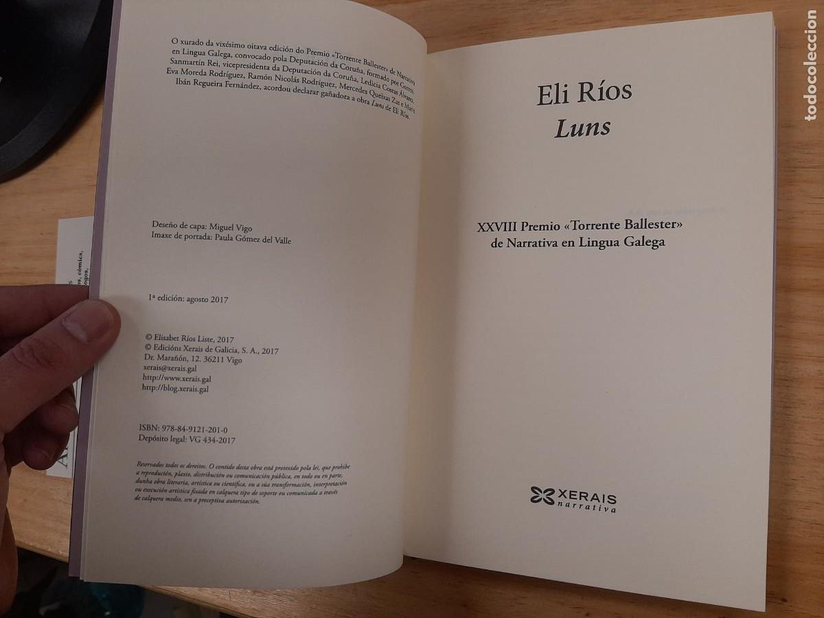 Libros de segunda mano: Luns - Eli R&iacute;os - Xerais - 2017 - Foto 3