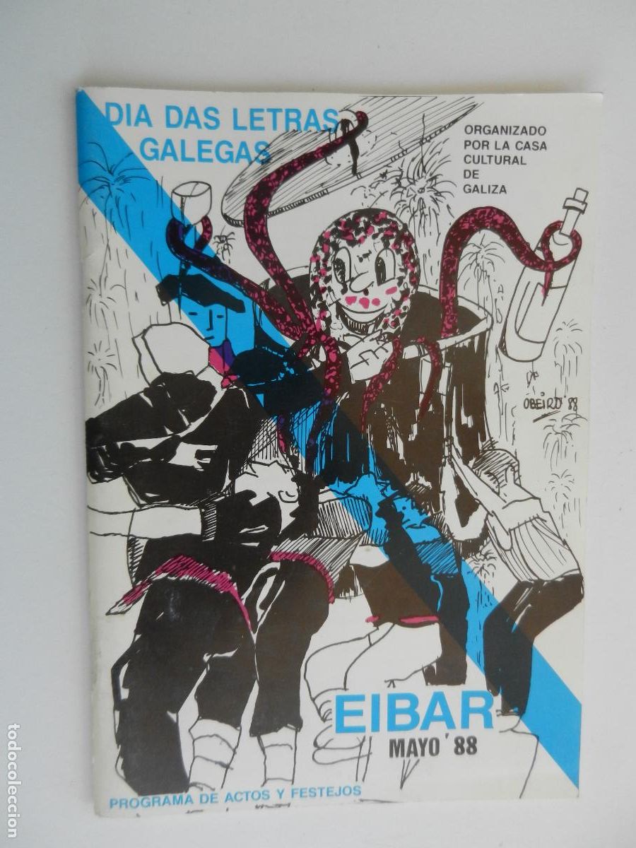 Libros de segunda mano: DIA DAS LETRAS GALEGAS - PROGRAMA DE ACTOS - EIBAR MAYO 1988. - Foto 1