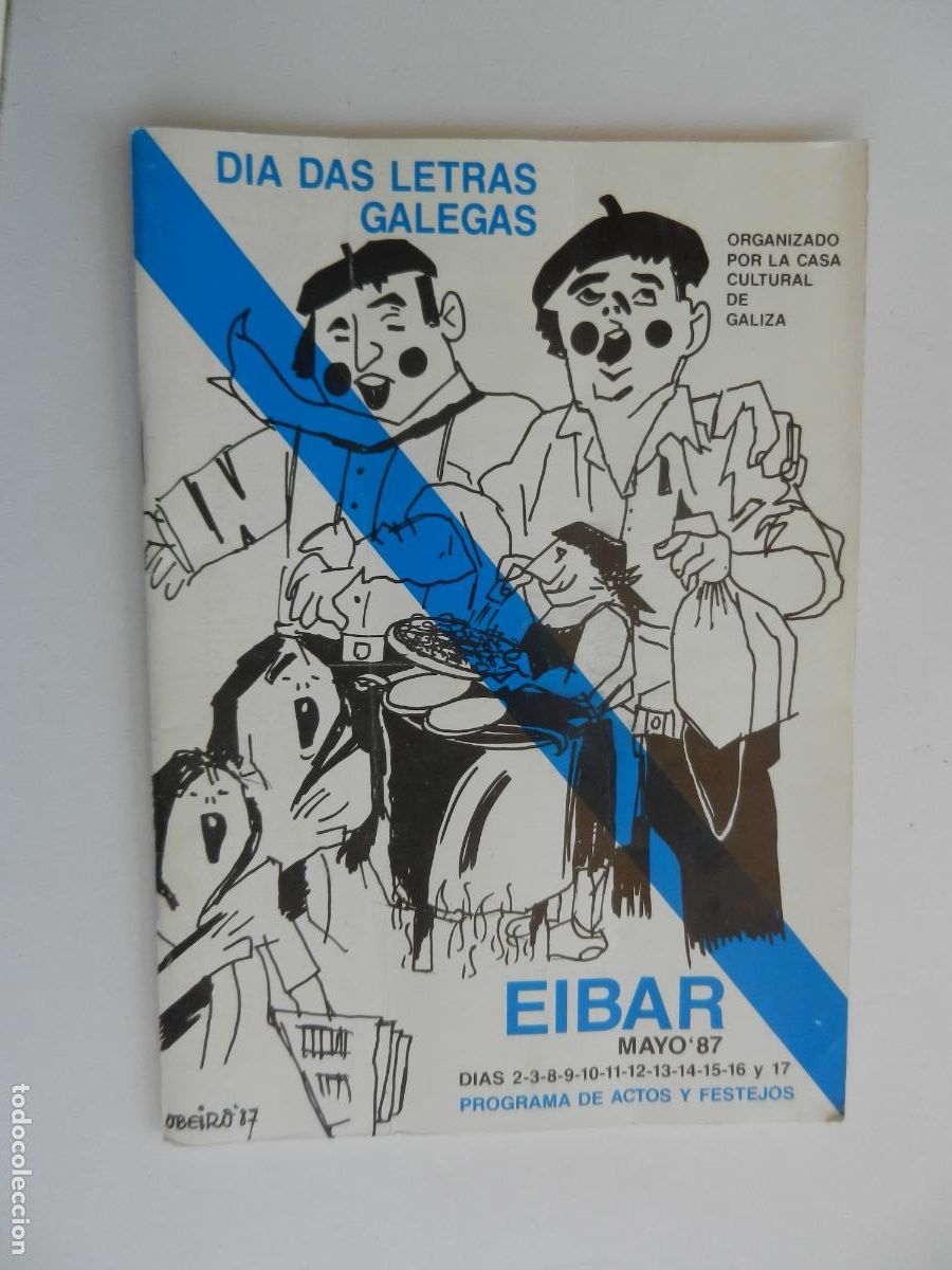 Libros de segunda mano: DIA DAS LETRAS GALEGAS - PROGRAMA DE ACTOS - EIBAR MAYO 1987. - Foto 1