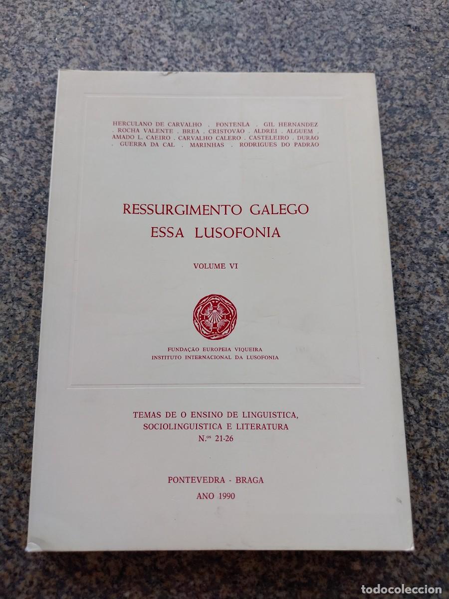 Libros de segunda mano: RESSURGIMIENTO GALEGO ESSA LUSOFONIA - VOLUMEN VI - TEMAS DE O ENSINO DE LINGUISTICA -- 1990 --