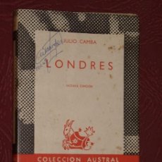 Libros de segunda mano: LONDRES POR JULIO CAMBA DE ESPASA CALPE EN MADRID 1965 8ª EDICIÓN. Lote 24574455
