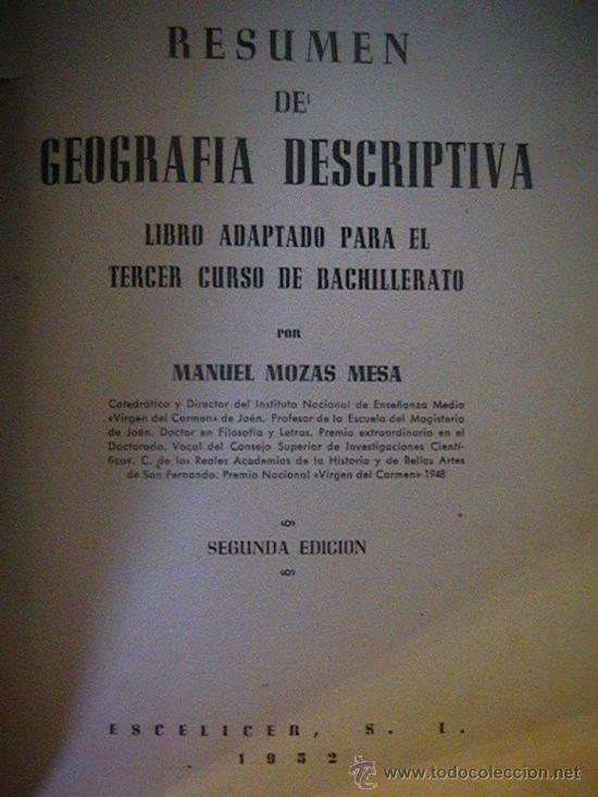 Libros de segunda mano: libro escolar Geograf&iacute;a Descriptiva 1952 - Foto 2